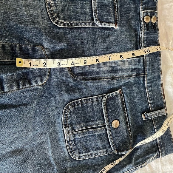Gap 1969 Larchmont Denim Front Pleat Mini Skirt Womens Sz 33/16 EUC - Picture 11 of 14